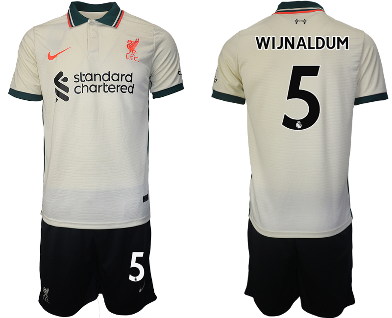 Men 2021-2022 Club Liverpool away cream #5 Soccer Jersey->paris st german jersey->Soccer Club Jersey